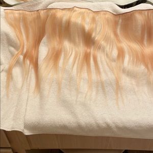 96 inches of blonde human hair extensions